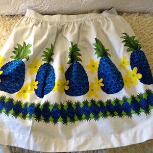 VTG Handmade Cottagecore Lap Apron Heavy Cotton Pineapples Eclectic Granny Cabin